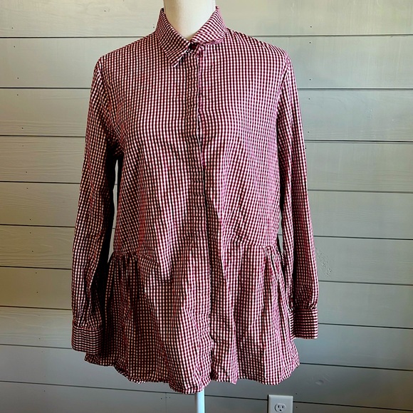 Wishlist button up gingham top size small EUC - Picture 1 of 4